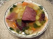 Suppen & Eintöpfe : Gemüsesuppe mit geräuchertem Schweinehals -kamm- - Rezept