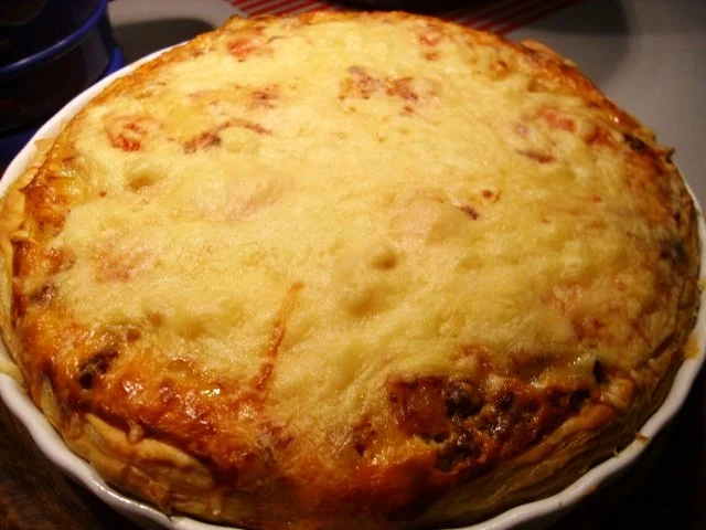 Blätterteig-Quich mit Hackfleisch - Rezept