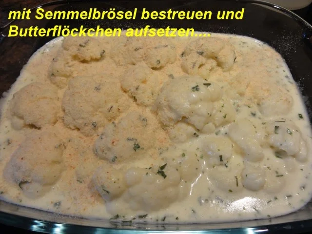 Gemüse:   BLUMENKOHL überbacken - Rezept - Bild Nr. 7