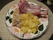 Schwein : Gekochte Rippe im Fenchel - Chinakohl - Gemüse - Rezept