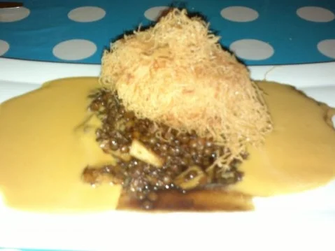 Croustillant von der Goldbrasse | Muskatkürbis | Puylinsen - Rezept