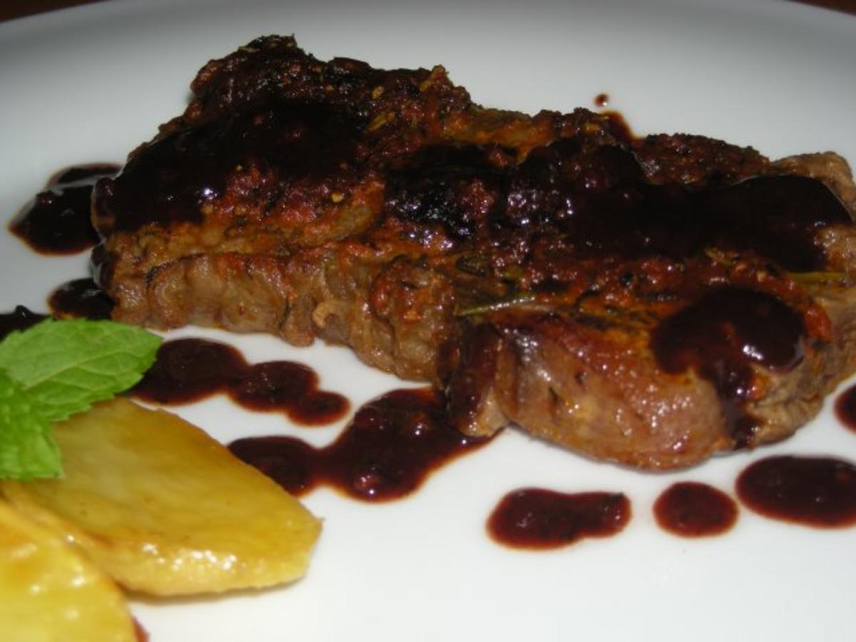 Roastbeef Steak mit Rotwein " Reduktion" - Rezept