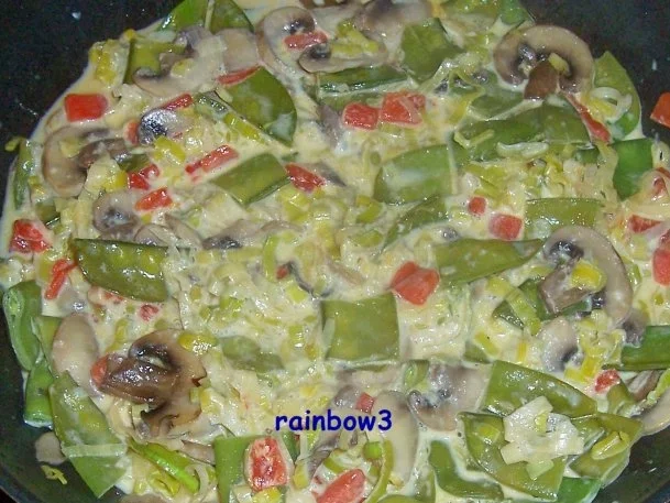 Kochen: Gemüsepfanne mit Käse-Sahne-Sauce - Rezept - Bild Nr. 8