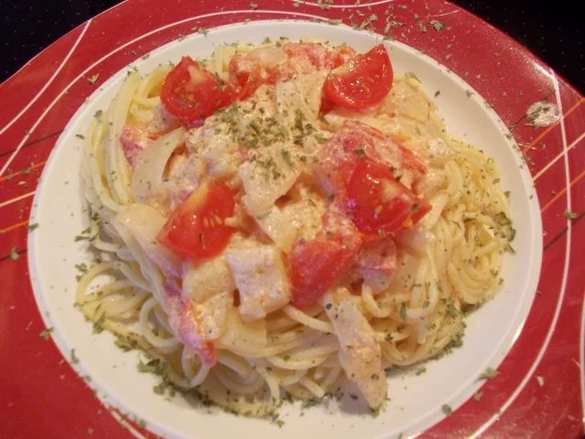 Rezept: Fenchel-Tomatengemüse auf Spagettinest Fenchel-Tomatengemüse auf Spagettinest - Rezept