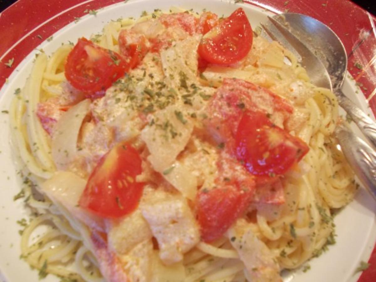 Fenchel-Tomatengemüse auf Spagettinest - Rezept - Bild Nr. 6