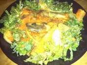 Ofengemuese in Mandarinen -Ingwer-Sauce - Rezept