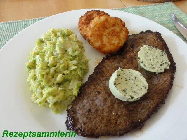 Gemüse:   RAHMWIRSING zu Rindersteak und Rösti - Rezept