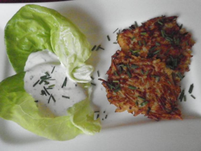 Kürbis - Rösti mit Dip - Rezept mit Bild - kochbar.de