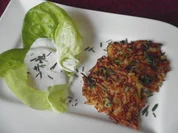 Kürbis - Rösti mit Dip - Rezept