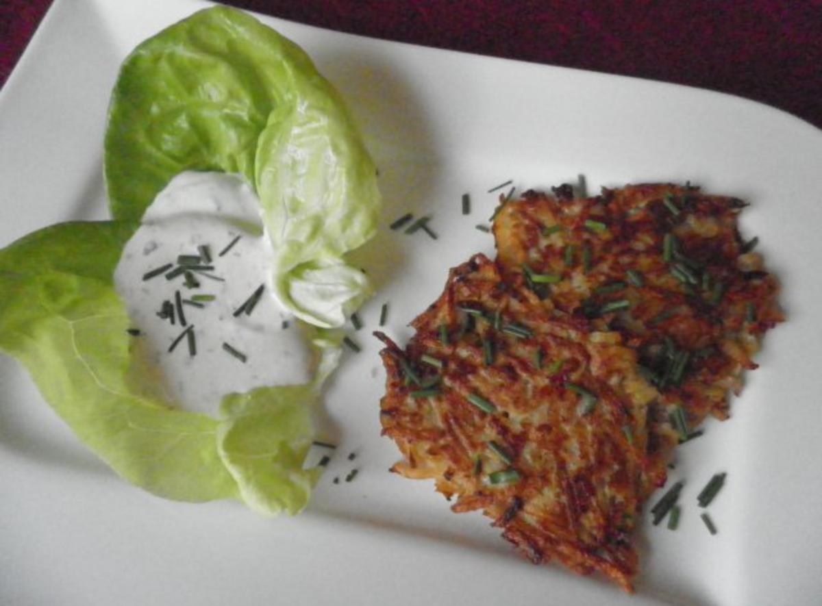 Kürbis - Rösti mit Dip - Rezept von Cookies