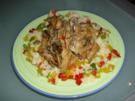 Scharfes Hähnchengeschnetzeltes auf Paprikareis - Rezept