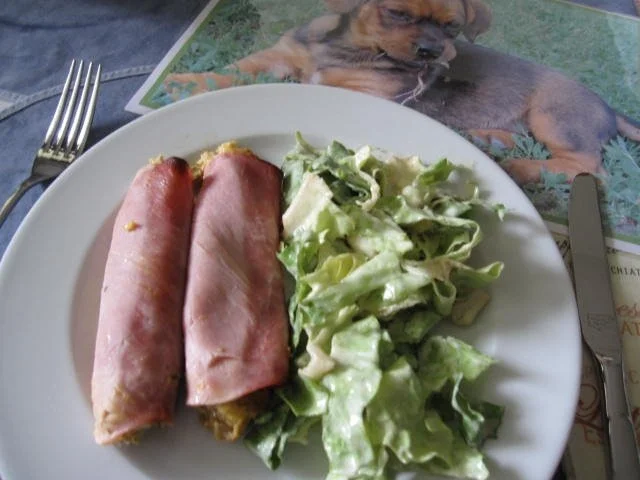 Rezept: Gebackene Schinkenrollen Gebackene Schinkenrollen - Rezept