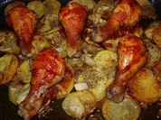 Hähnchenkeulen mit Tomatenkruste     (Cuisses de poulet au four) - Rezept