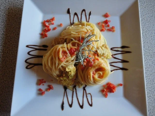 Paprika Pasta mit Puten Stücken - Rezept