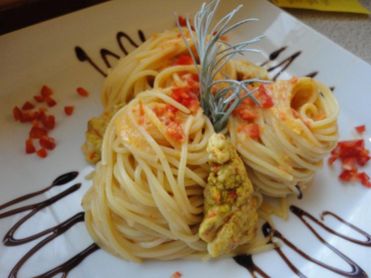 Paprika Pasta mit Puten Stücken - Rezept - kochbar.de