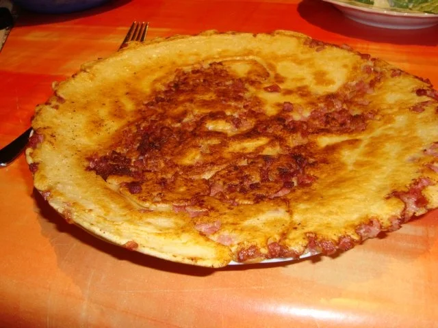 Rezept: Speck oder Schinkenpfannkuchen Speck oder Schinkenpfannkuchen - Rezept