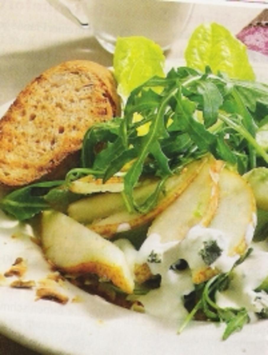 Salat -Rucola-Birne und Roquefort - Rezept