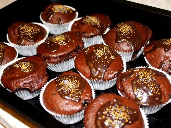 Schokomuffins mit Heidelbeeren - Rezept