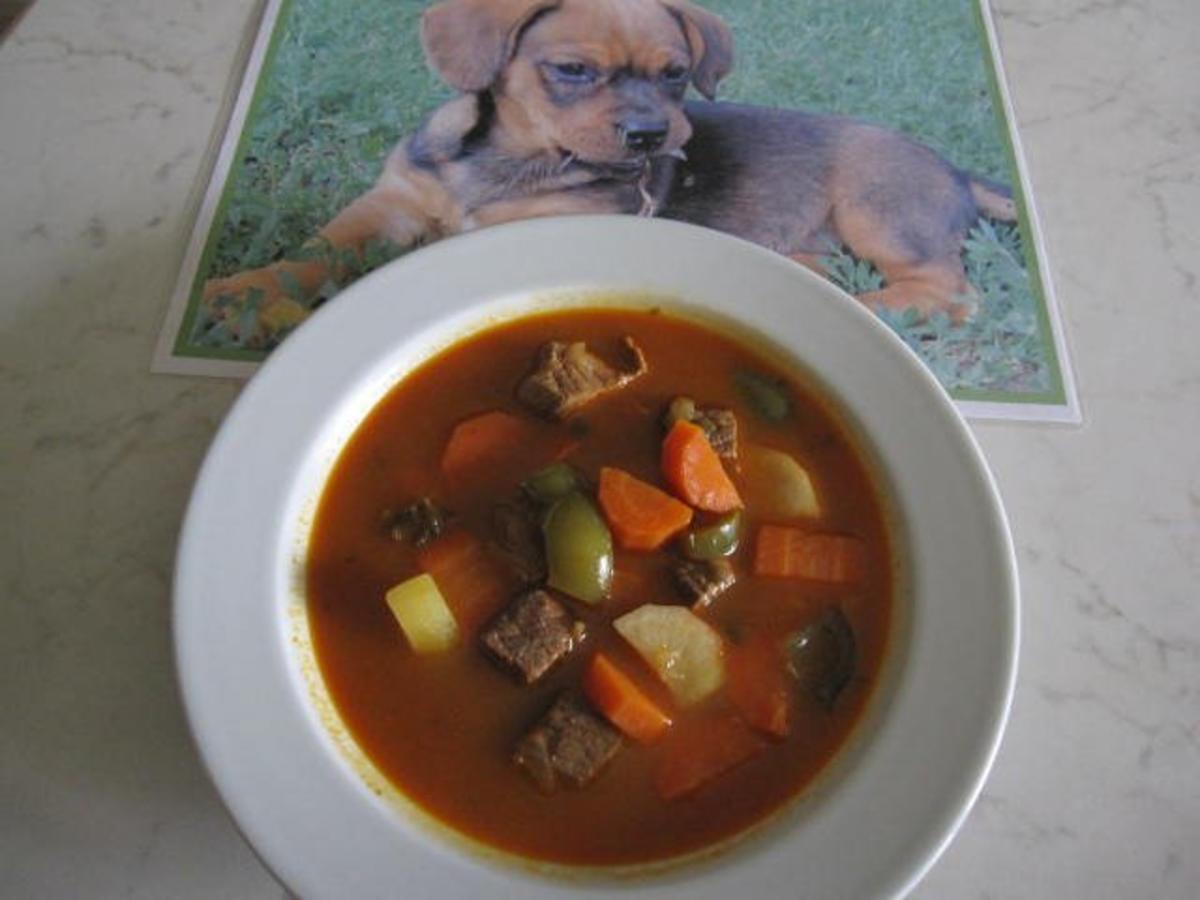 Paprikas mit Gulasch gemischt und Zwiebel frisch - Rezept By kochmobil