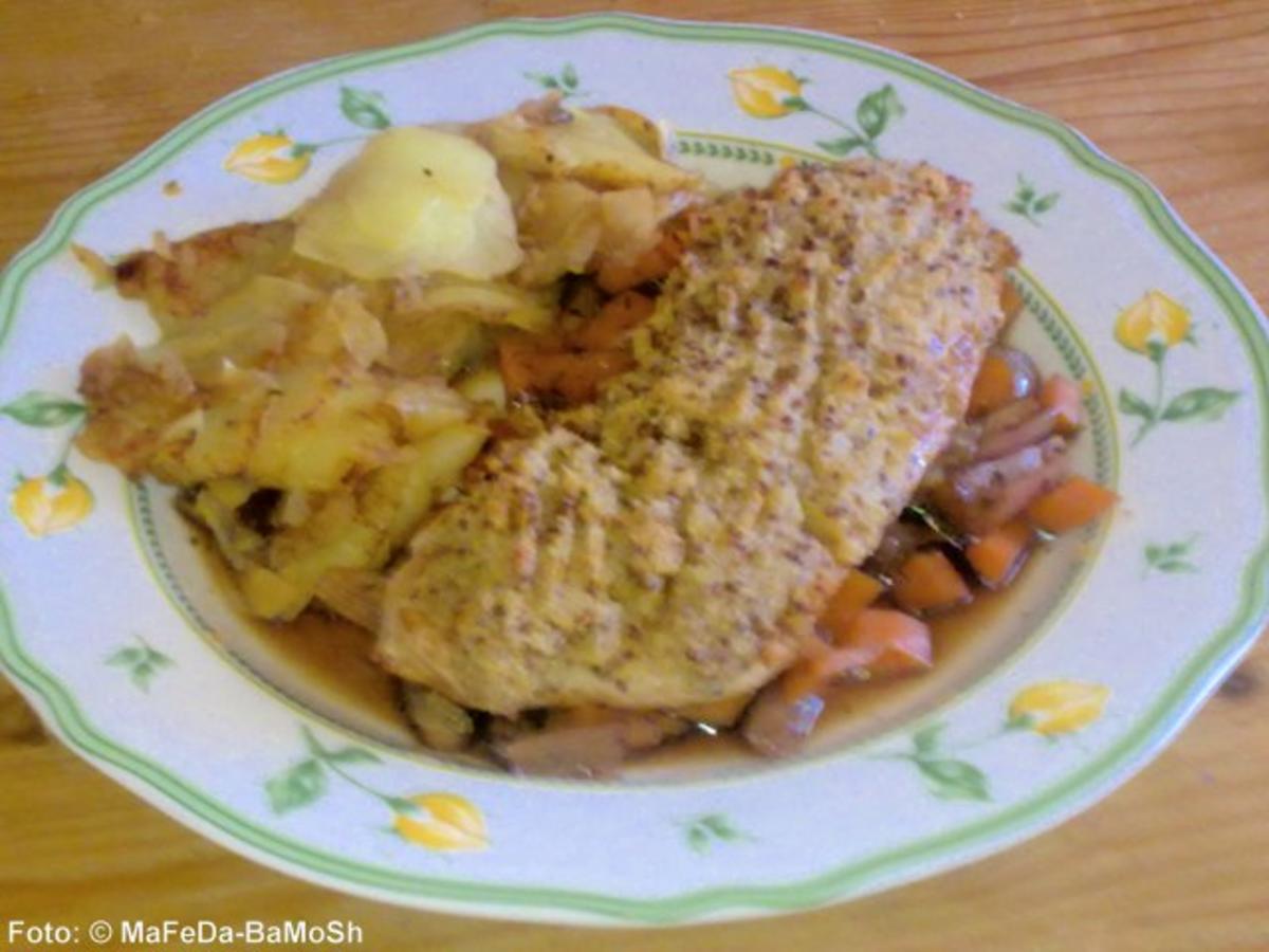 Bilder für Ofenschnitzel mit Senfkruste - Rezept