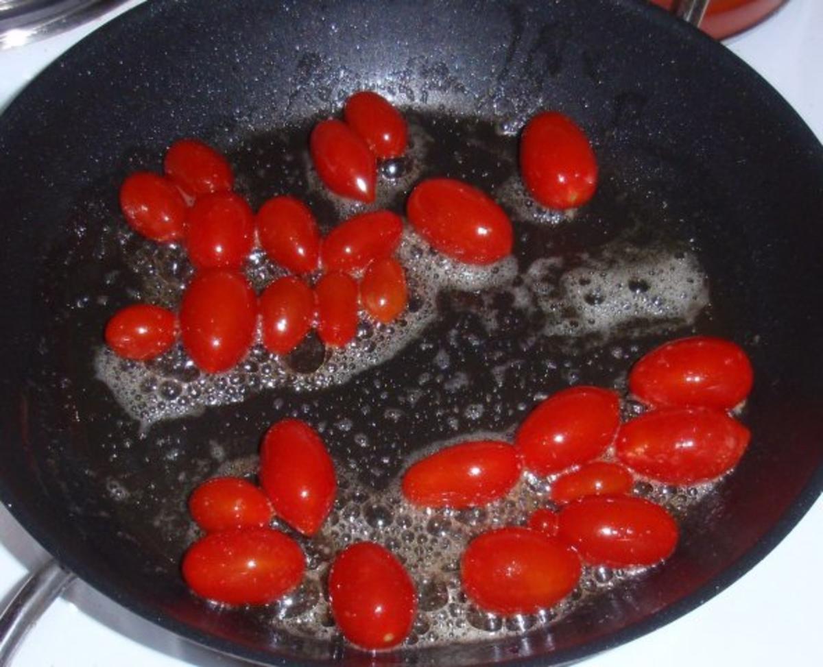 Riesengarnelen in scharfer Soße mit Spaghetti und Buttergemüse - Rezept - Bild Nr. 8