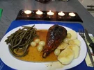 Putenkeulen mit  Böhnchen und Knödel   NT 70 Grad - Rezept