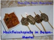 Hackfleisch-Spieße im Sesam-Mantel - Rezept