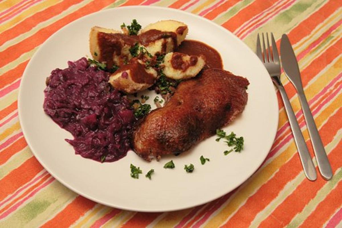 Entenbraten - "Schnatterinchen" an Orangen-Rotwein-Soße - Rezept