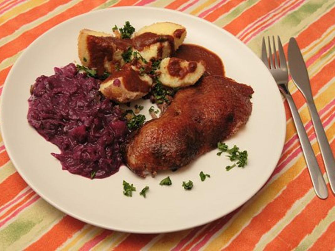 Entenbraten - &amp;quot;Schnatterinchen&amp;quot; an Orangen-Rotwein-Soße - Rezept ...