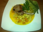 Rezept: Iberico-Schweinekotelettes auf Kรผrbis-Kartoffelgemรผse Iberico-Schweinekotelettes auf Kรผrbis-Kartoffelgemรผse - Rezept
