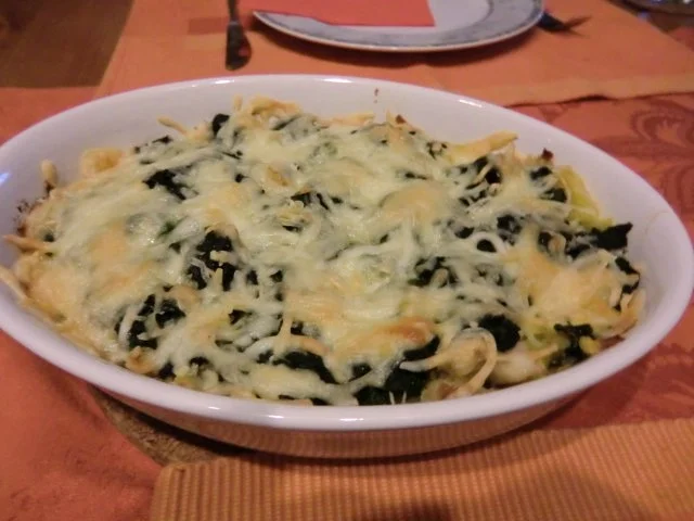 Fisch-Kartoffel-Spinat-Gratin - Rezept