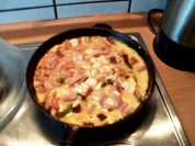 Leberkäspfanne mit Paprika und Ei - Rezept