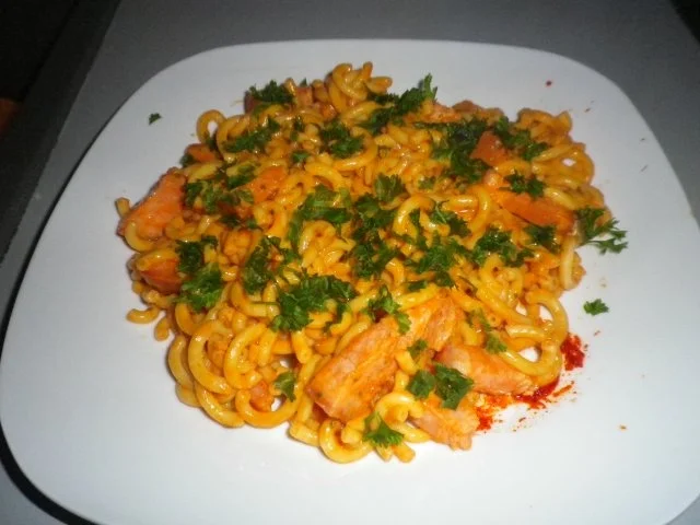 Nudeln in Speck - Pesto  - Sauce - Rezept