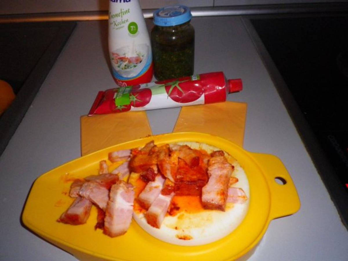 Nudeln in Speck - Pesto  - Sauce - Rezept - Bild Nr. 3