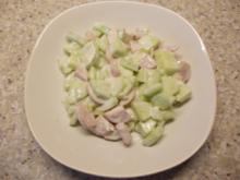 Fleischwurst-Gurken-Salat mit Meerrettich-Dressing - Rezept