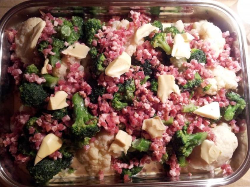 Blumenkohl Broccoli Auflauf - einfach - 290 kcal/100g