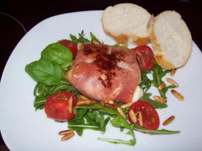 Rezept: Gefüllte Mozzarellakugeln mit Pancetta Gefüllte Mozzarellakugeln mit Pancetta - Rezept