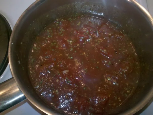 Rezept: Nudeln: Chinesische Bandnudeln mit italienischer Tomatensoße Bild Nr. 3 Nudeln: Chinesische Bandnudeln mit italienischer Tomatensoße - Rezept - Bild Nr. 3