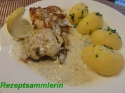Fisch:    KABELJAU an Weißwein-Sahne-Sauce - Rezept
