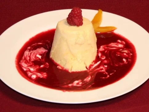 Mangoparfait auf Himbeerpüree - Rezept