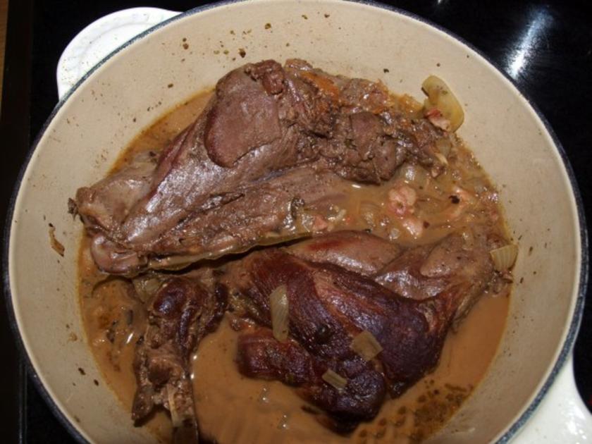 Hasenkeulen in Pfeffer-Wacholder-Sauce - einfach - von pasta-michele