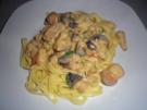 Bandnudeln mit Sahnepilzen - Rezept