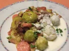 Rezept: Bunte Bratkartoffel-Rosenkohl-Pfanne Bunte Bratkartoffel-Rosenkohl-Pfanne - Rezept