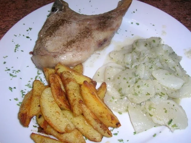 Iberico Kotelett (NT-gegart) mit weißen Rübchen und Röstkartoffeln - Rezept - Bild Nr. 3