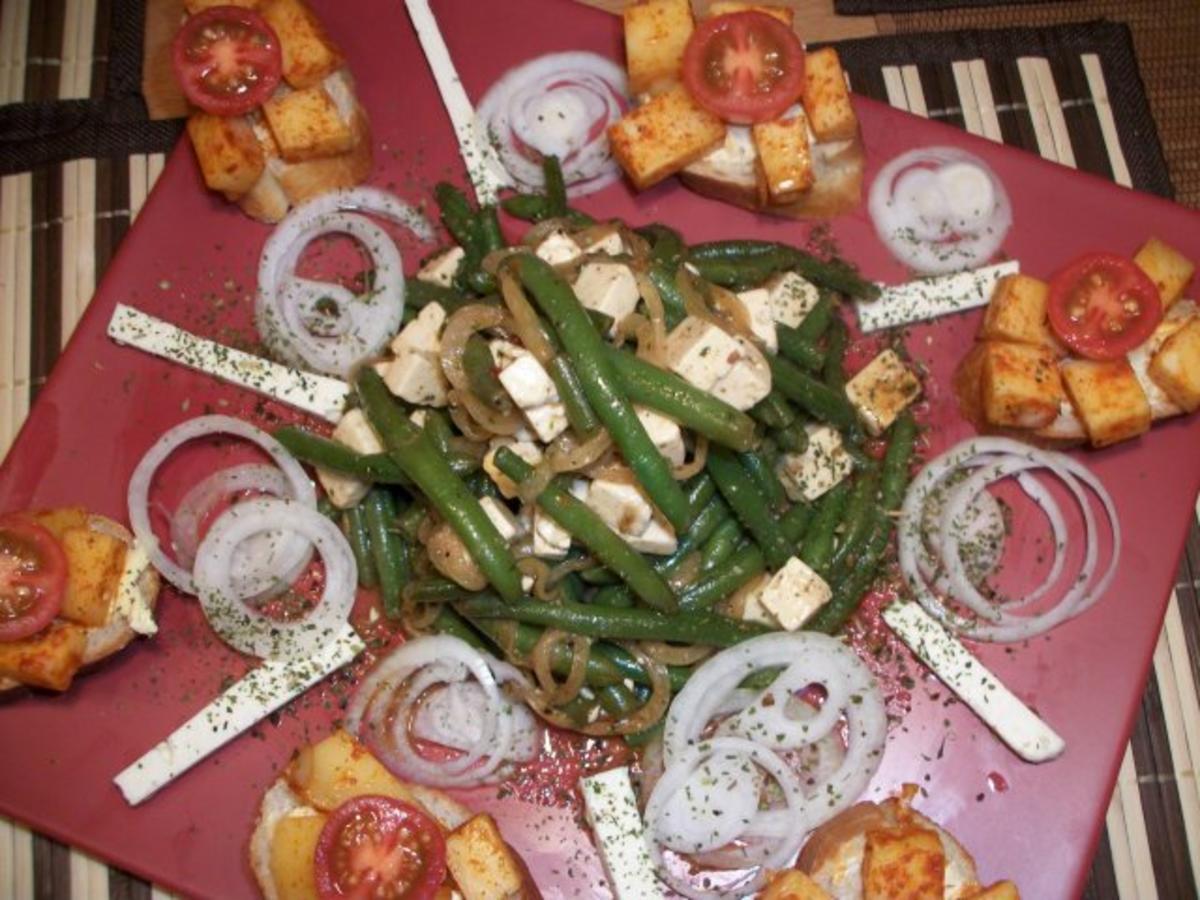 Bohnensalat mit Fetakäse dazu Baguettes mit lecker gewürzten Gouda Würfeln..... - Rezept - Bild Nr. 5