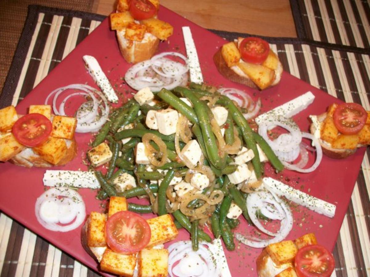 Bohnensalat mit Fetakäse dazu Baguettes mit lecker gewürzten Gouda Würfeln..... - Rezept - Bild Nr. 6