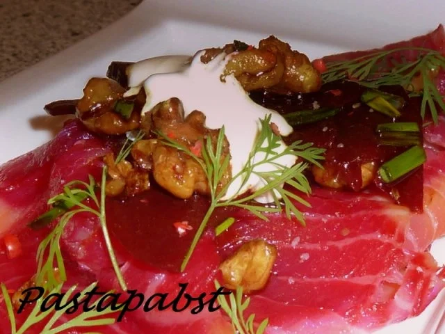 Rezept: Marmorierter Lachs mit Rote Bete Bild Nr. 8 Marmorierter Lachs mit Rote Bete - Rezept - Bild Nr. 8