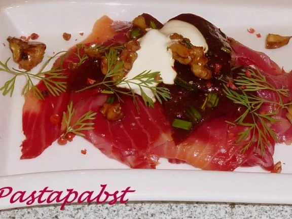 Rezept: Marmorierter Lachs mit Rote Bete Bild Nr. 7 Marmorierter Lachs mit Rote Bete - Rezept - Bild Nr. 7