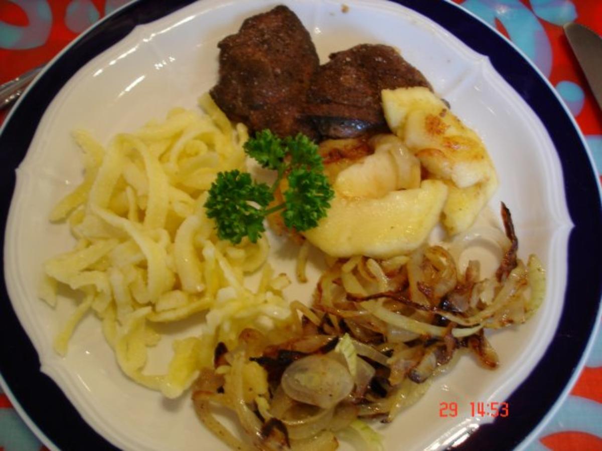 Leber mit Zwiebel - und Apfelringen - Rezept Gesendet von MausVoh