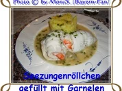 Seezungenröllchen gefüllt mit Garnele in Wermutsauce - Rezept